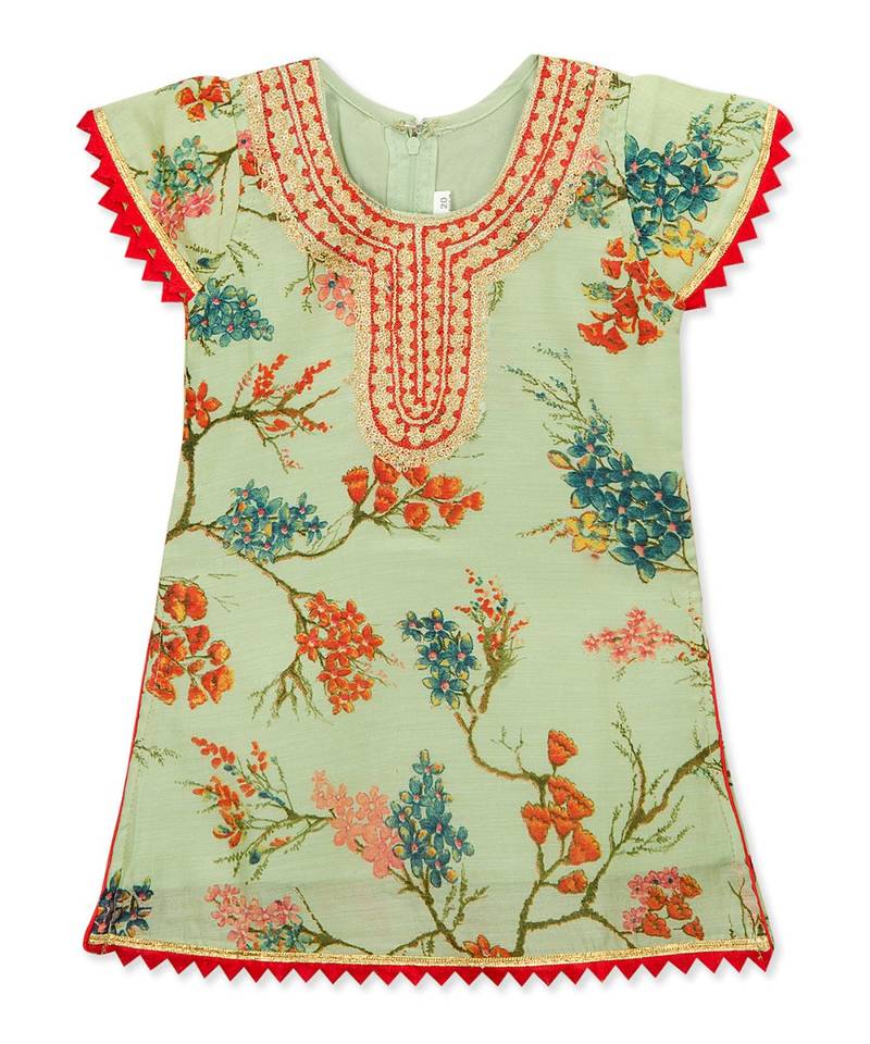 Printed Embroidred Neck Salwar Suit With Dupatta