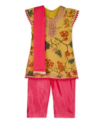Printed Embroidred Neck Salwar Suit With Dupatta 1