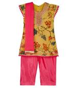 Printed Embroidred Neck Salwar Suit With Dupatta