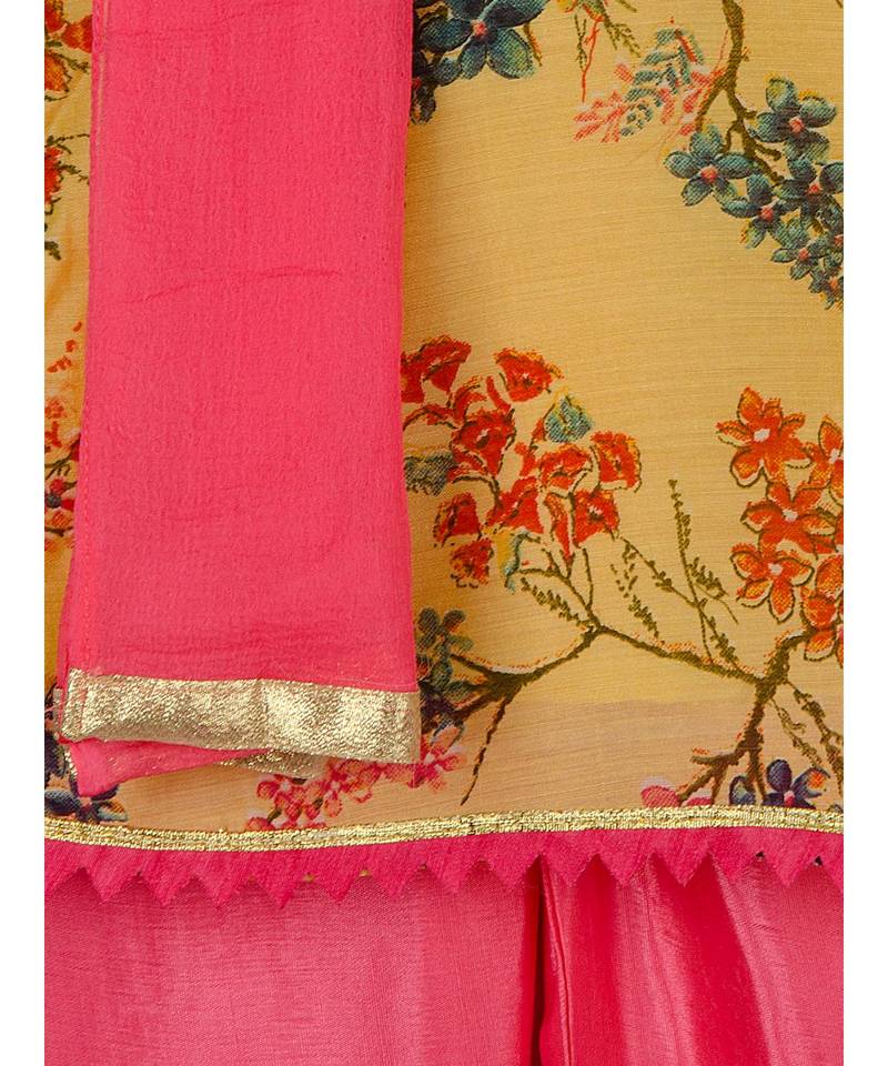 Printed Embroidred Neck Salwar Suit With Dupatta