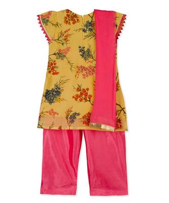 Printed Embroidred Neck Salwar Suit With Dupatta 5