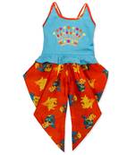 Stripe Choli With Dhoti Set