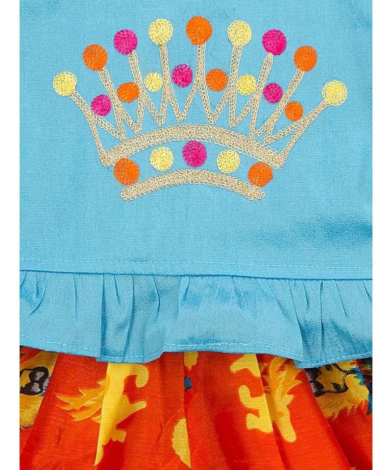 Stripe Choli With Dhoti Set