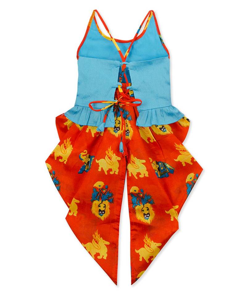 Stripe Choli With Dhoti Set