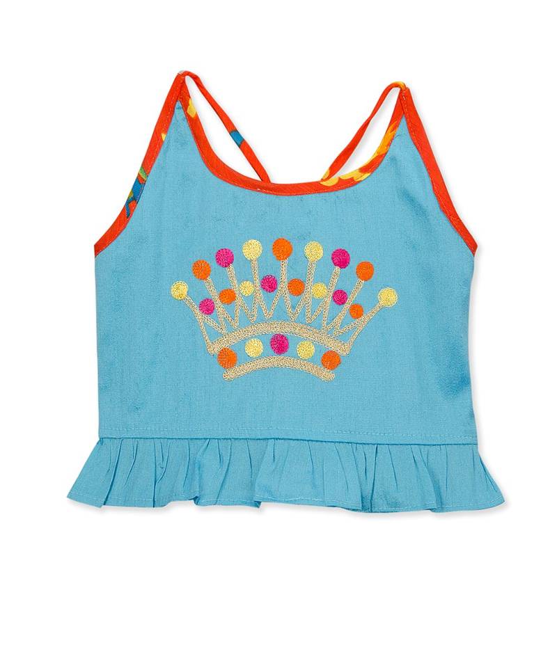 Stripe Choli With Dhoti Set