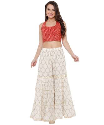Women's Red Silk Readymade Saree Blouse 4