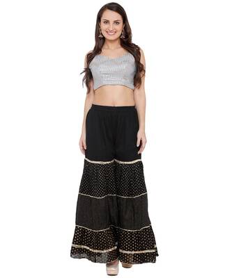 Women's Grey Chiffon Readymade Saree Blouse 4