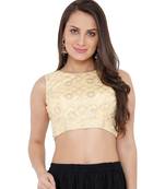 Women's Gold Georgette Readymade Saree Blouse