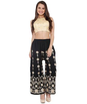 Women's Gold Georgette Readymade Saree Blouse 4