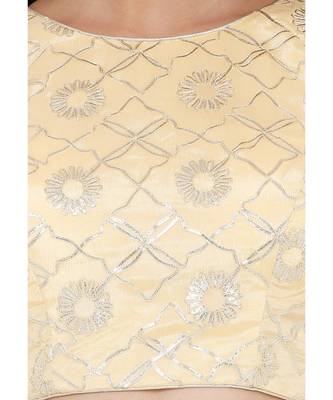Women's Gold Georgette Readymade Saree Blouse 5