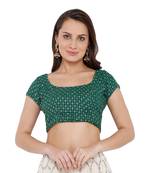 Women's Green Georgette Readymade Saree Blouse