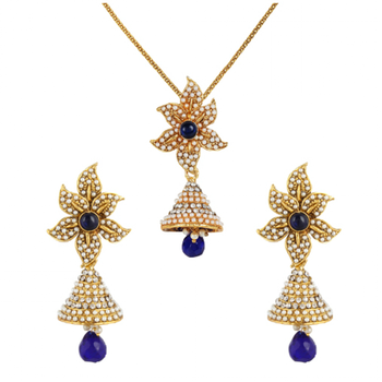 Blue Pendant Jhumka necklace-sets 1