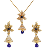 Blue Pendant Jhumka necklace-sets