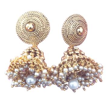Gold Copper Studs Jhumka  1