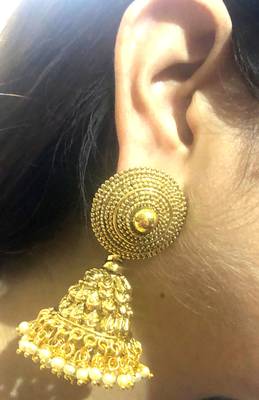 Gold Copper Studs Jhumka  2