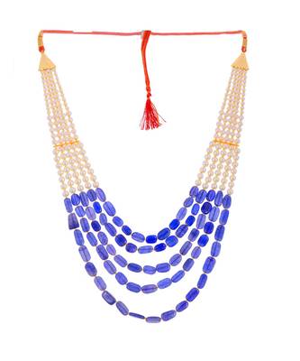 Blue Fine Line Smart Look Mala With Pearl 2