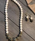 Black Gold Tone Meenakari And Pearl Necklace Set