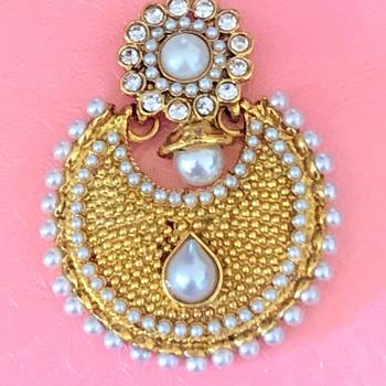 Pearl polki flower ethnic Indian Pakistani bollywood jewelry blue earring ab10w 2