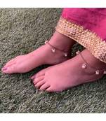 White Gold Tone Pearl Anklet