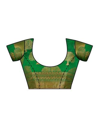 Black Woven Art Silk Saree With Blouse 4