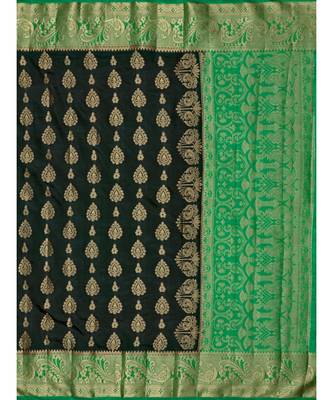 Green Woven Art Silk Saree With Blouse 5