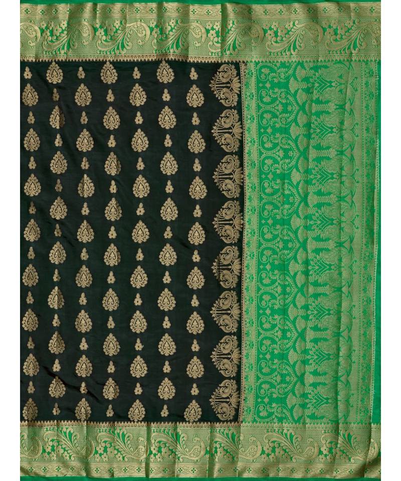 Green Woven Art Silk Saree With Blouse