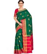 Green Woven Art Silk Saree With Blouse