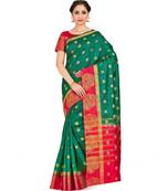 Green Woven Art Silk Saree With Blouse