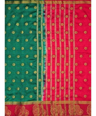 Green Woven Art Silk Saree With Blouse 5