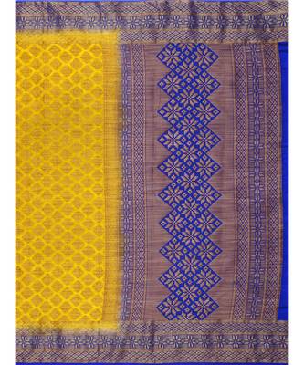 mustard woven art silk saree with blouse 5