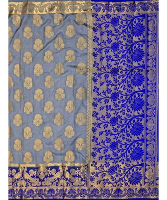 Blue Woven Art Silk Saree With Blouse 5