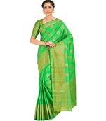 Green Woven Art Silk Saree With Blouse