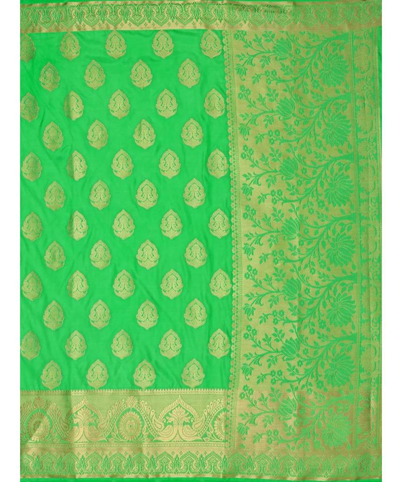 Green Woven Art Silk Saree With Blouse