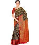 Blue Woven Art Silk Saree With Blouse