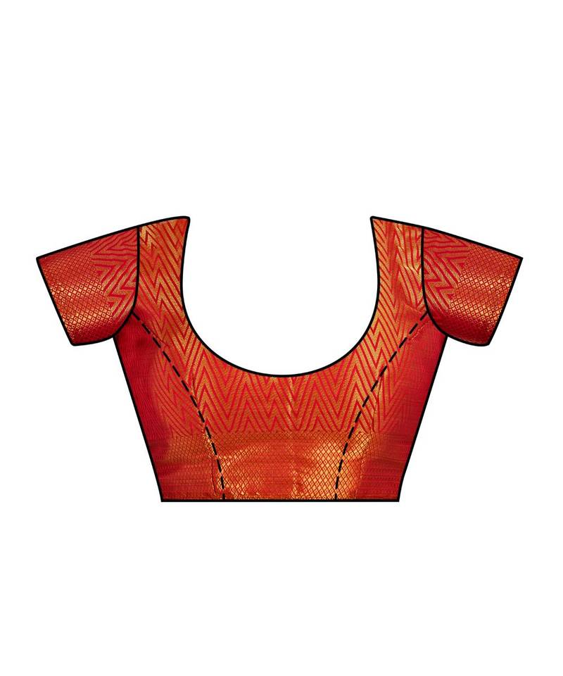 Blue Woven Art Silk Saree With Blouse