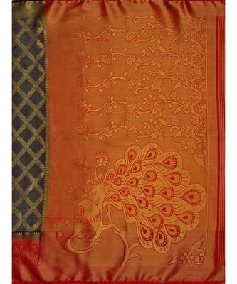 Blue Woven Art Silk Saree With Blouse 5