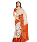 Off White Woven Art Silk Saree With Blouse