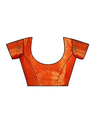 Off White Woven Art Silk Saree With Blouse 4