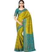 yellow woven art silk saree with blouse