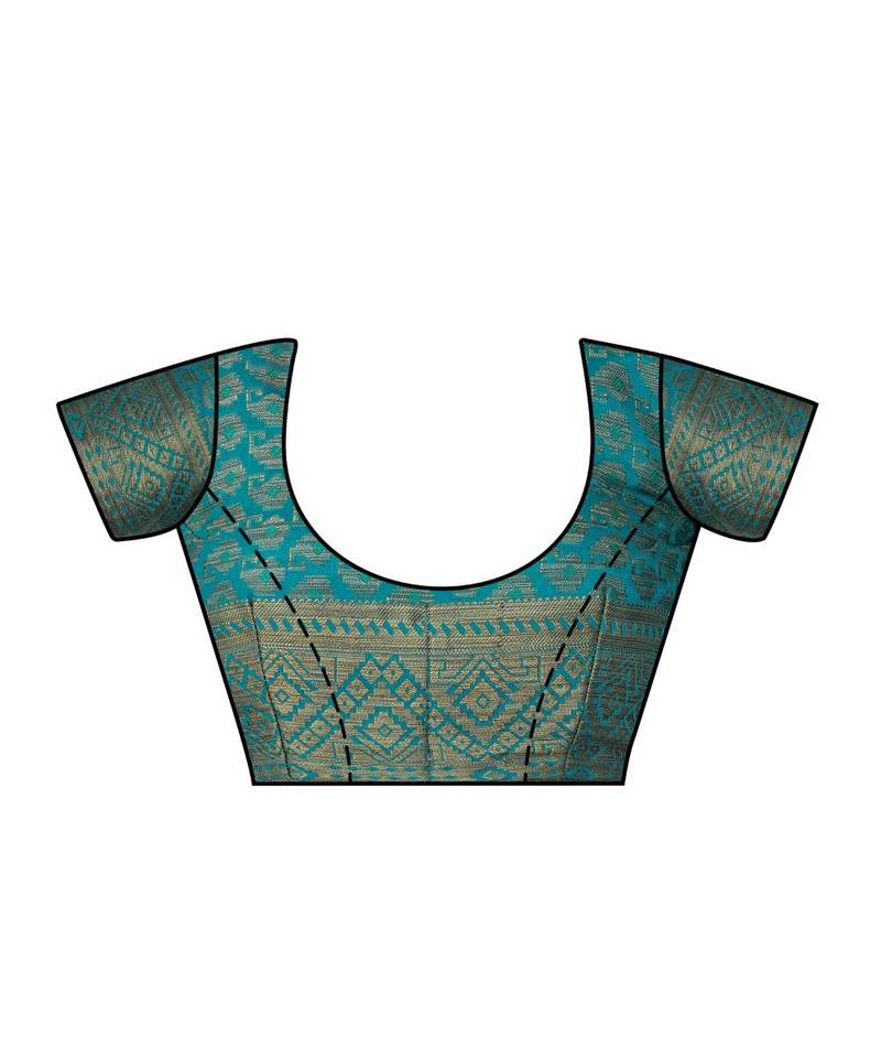 yellow woven art silk saree with blouse