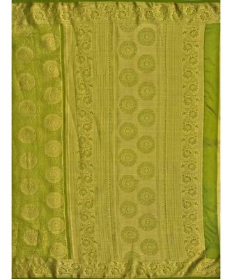 Green Woven Art Silk Saree With Blouse 5