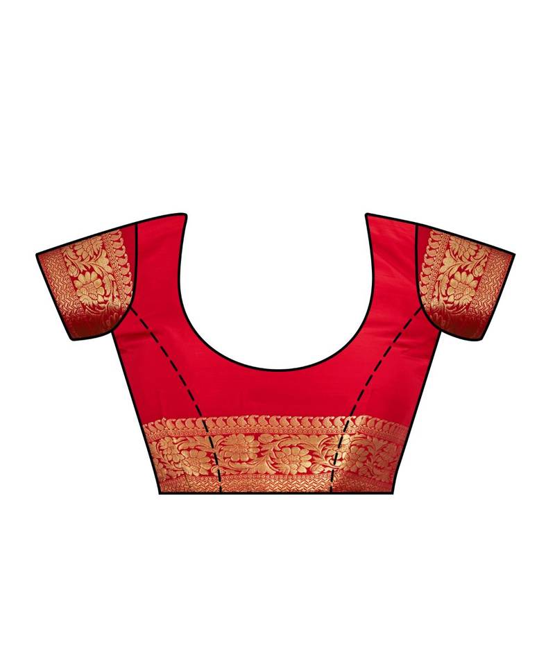 Green Woven Crepe Saree With Blouse