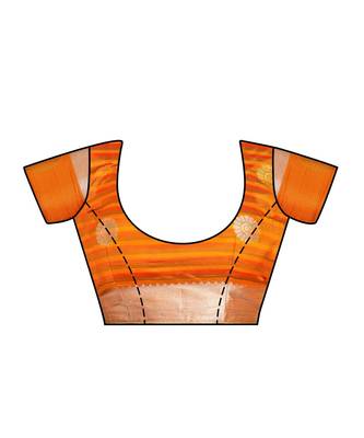 Orange Woven Art Silk Saree With Blouse 4