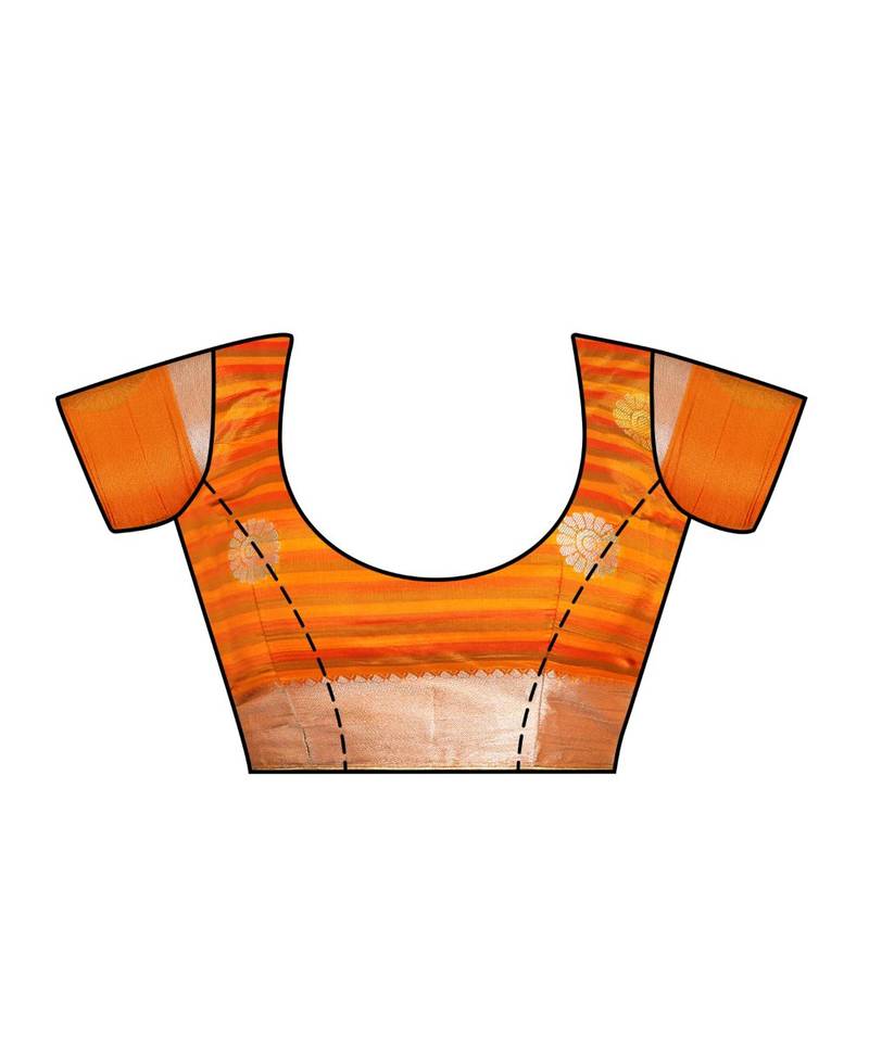 Orange Woven Art Silk Saree With Blouse
