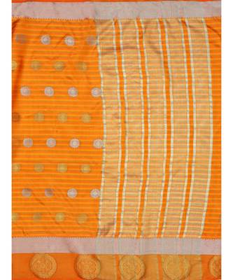 Orange Woven Art Silk Saree With Blouse 5