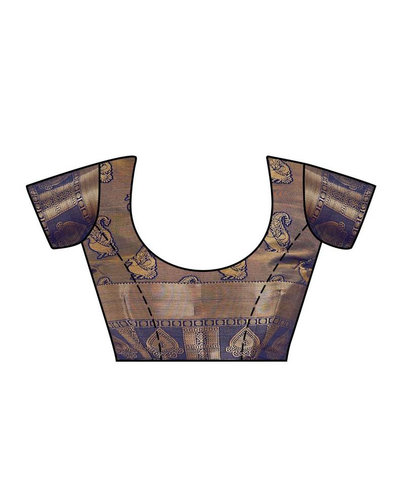 Orange Woven Art Silk Saree With Blouse