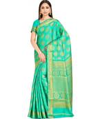 Green Woven Art Silk Saree With Blouse