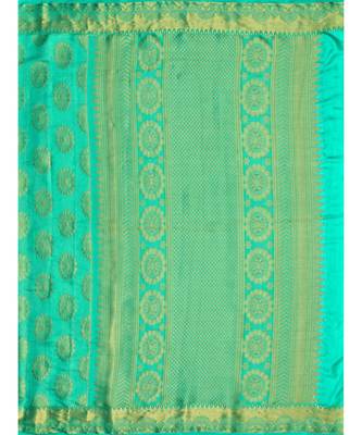 Green Woven Art Silk Saree With Blouse 5