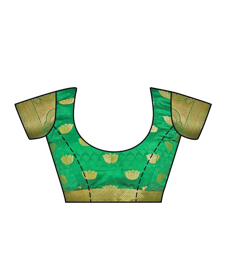 Pink Woven Art Silk Saree With Blouse