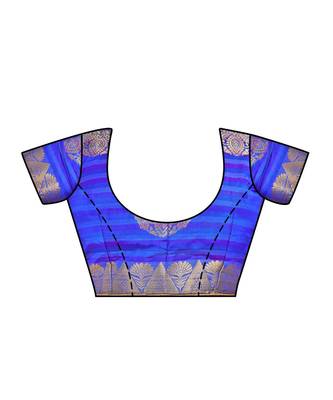 Blue Woven Art Silk Saree With Blouse 3